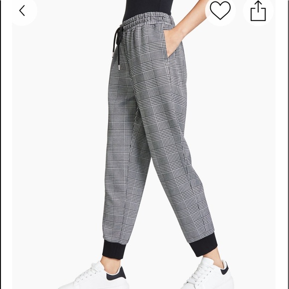 Bar III Tapered Plaid Joggers Size S - Picture 3 of 4
